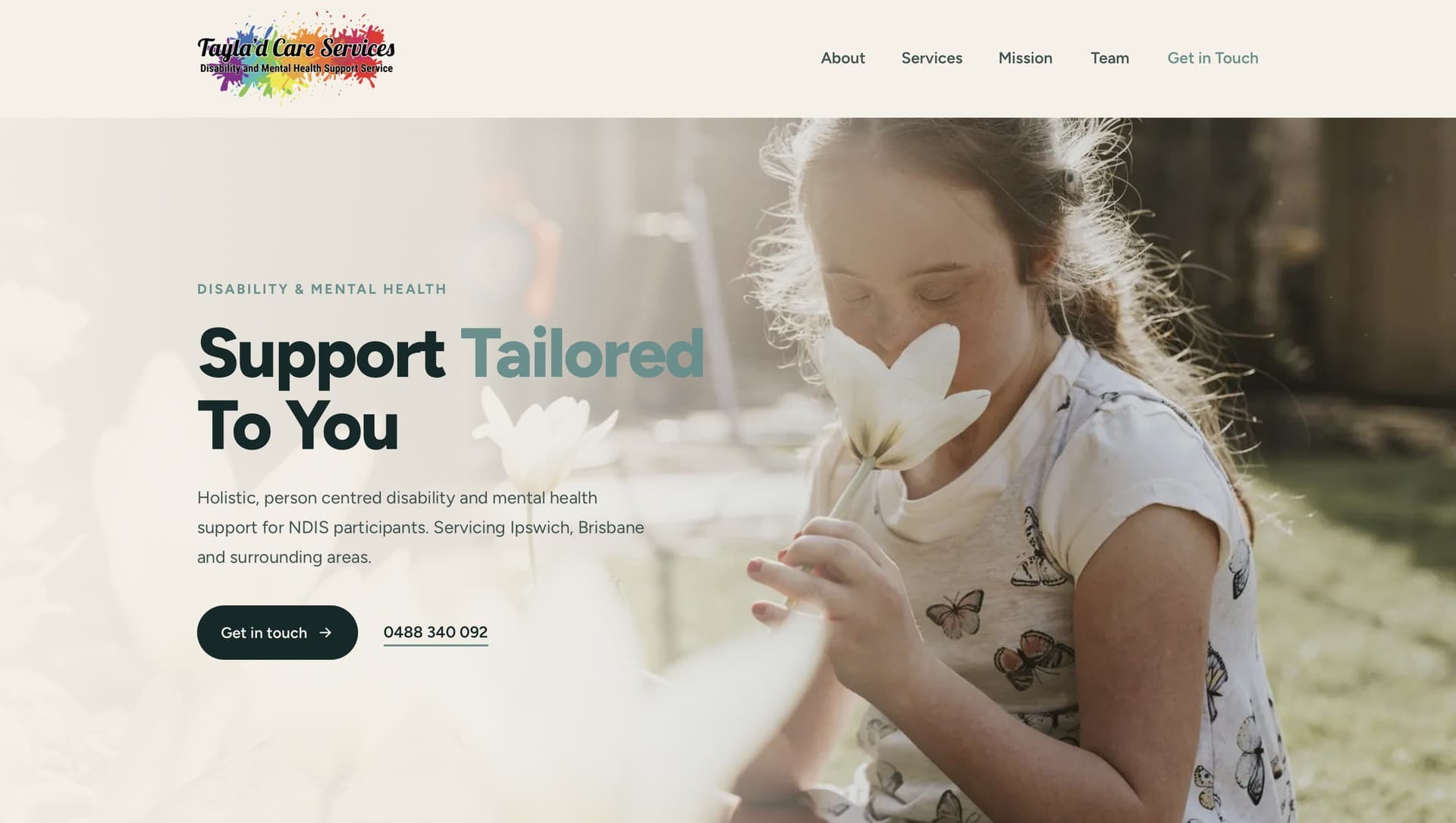 Tayla'd Care Services website